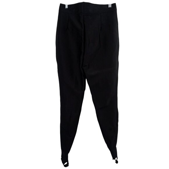 Vintage Skea Wool Blend Ski Pants Size 12 Black Stirrups Stretch 80s Snow Bunny - Picture 7 of 11